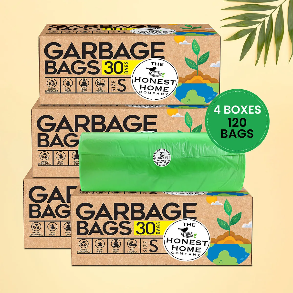 Biodegradable Garbage Bags |  Small | 30 Bags | Set of 4