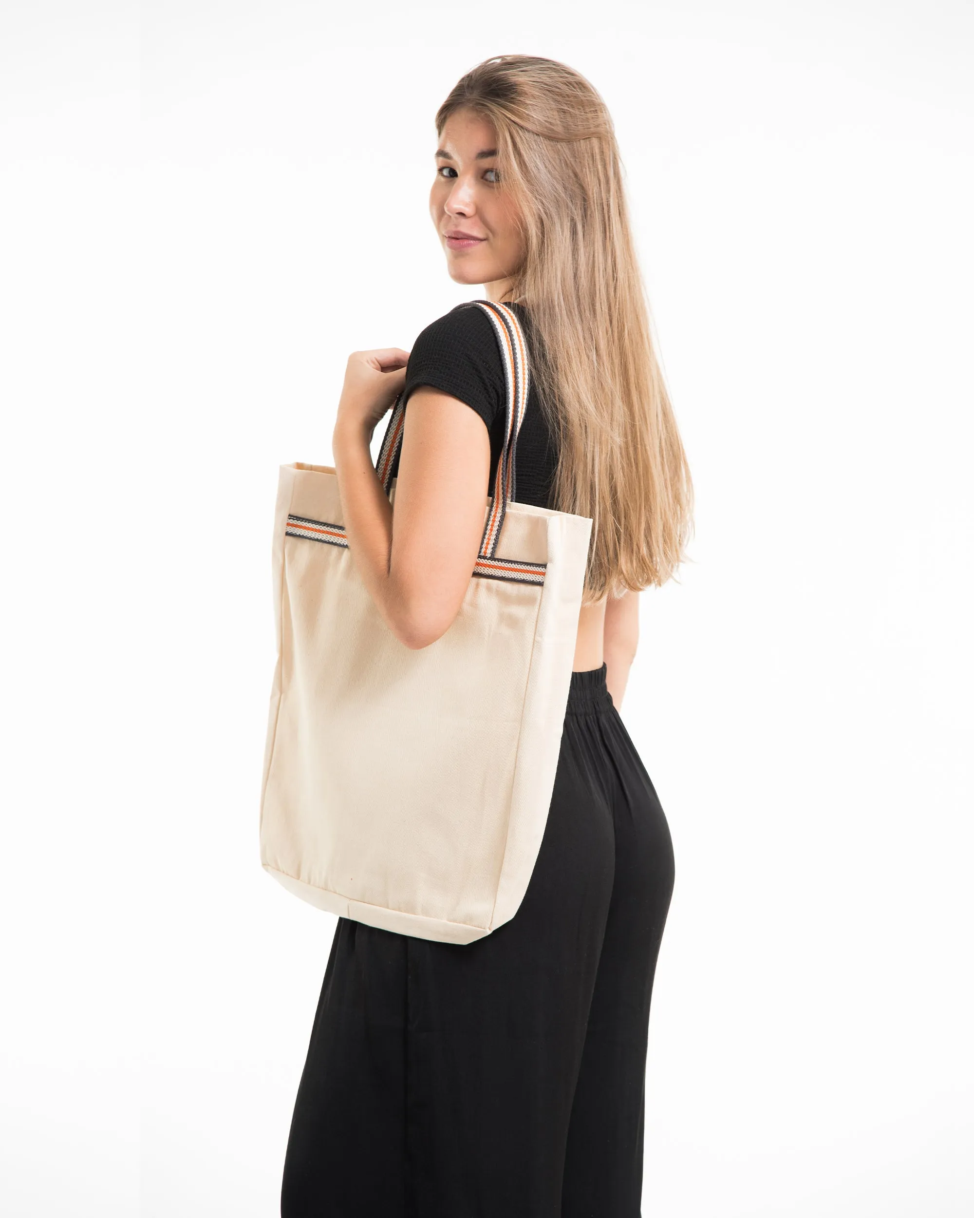 Blessing Ganesh Canvas Everyday Tote Bag in Natural
