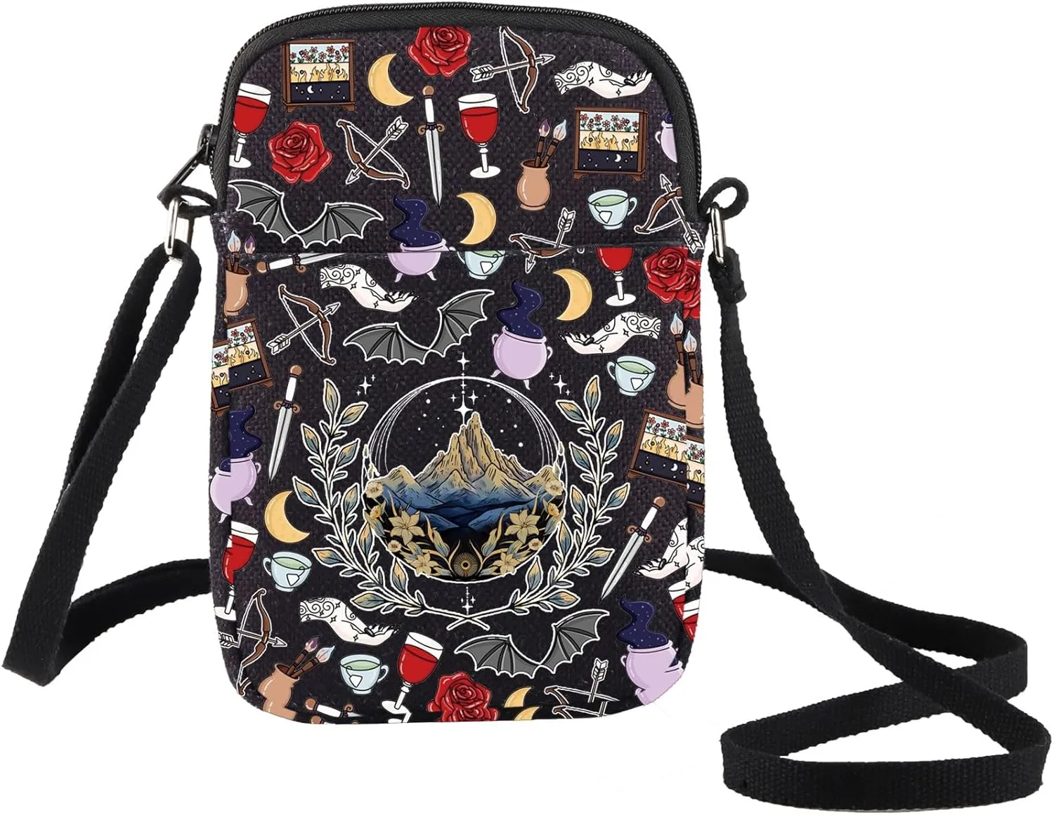 BWWKTOP Thorns Bookish Crossbody Bags Fantasy Novels Gifts Bookworm Shoulder Bag Bookish Merchandise