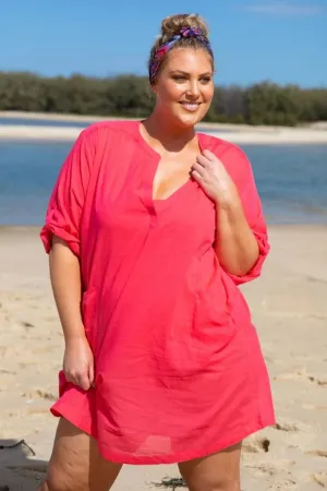 Capriosca Cotton Overshirt - Pink