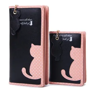 Cat Cut Out Coin Purse and Wallets