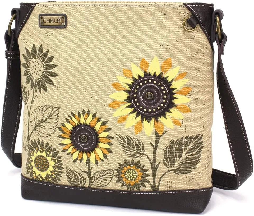 CHALA Canvas Crossbody Women Mid-Size Crossbody Shoulder Purse with Adjustable Strap