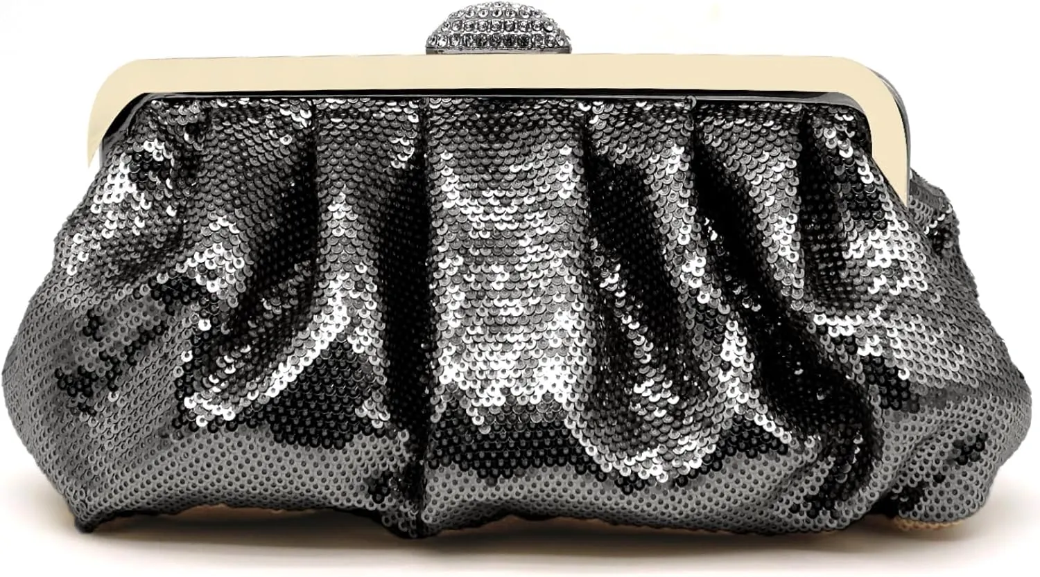 Clutch Purses for Women Sparkle Pleated Evening Clutch Bag Cloud Cross Body & Shoulder Bag for Party Prom Club Wedding