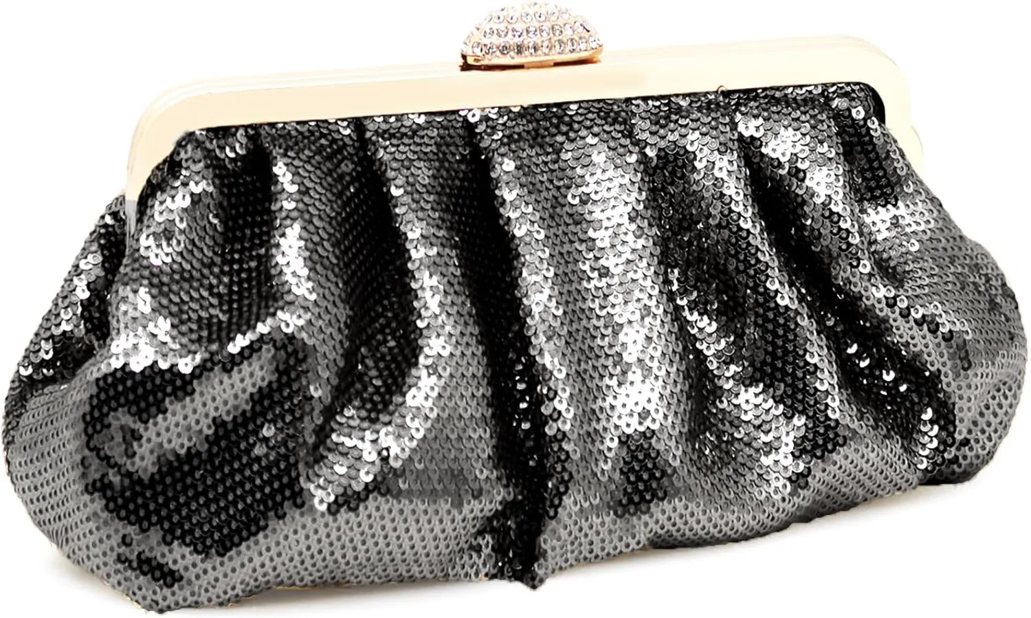 Clutch Purses for Women Sparkle Pleated Evening Clutch Bag Cloud Cross Body & Shoulder Bag for Party Prom Club Wedding