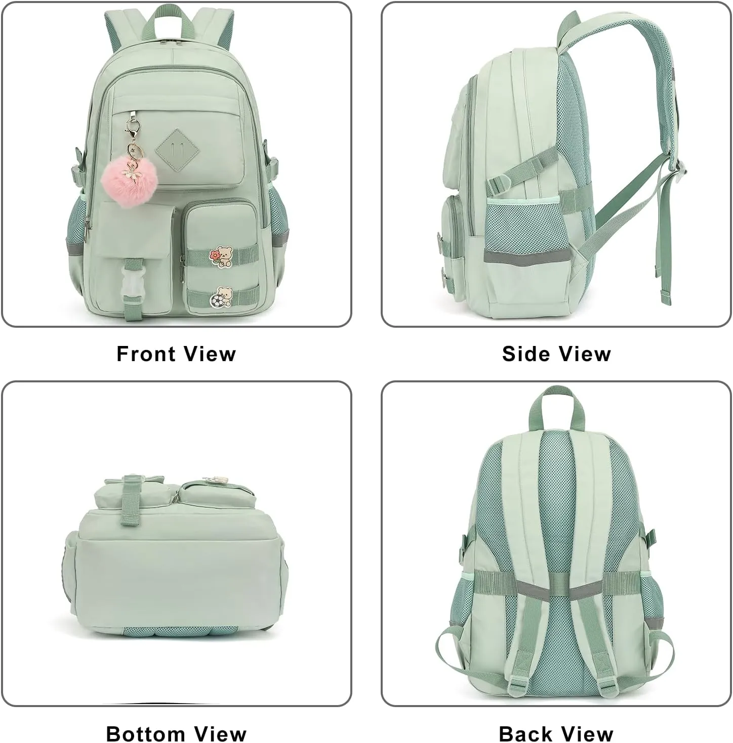 College School Backpack for Girls, Women Travel Laptop Backpacks Teens Middle High School Bookbag (Green)