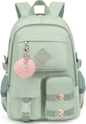 College School Backpack for Girls, Women Travel Laptop Backpacks Teens Middle High School Bookbag (Green)