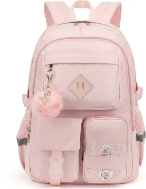 College School Backpack for Girls, Women Travel Laptop Backpacks Teens Middle High School Bookbag (Pink)