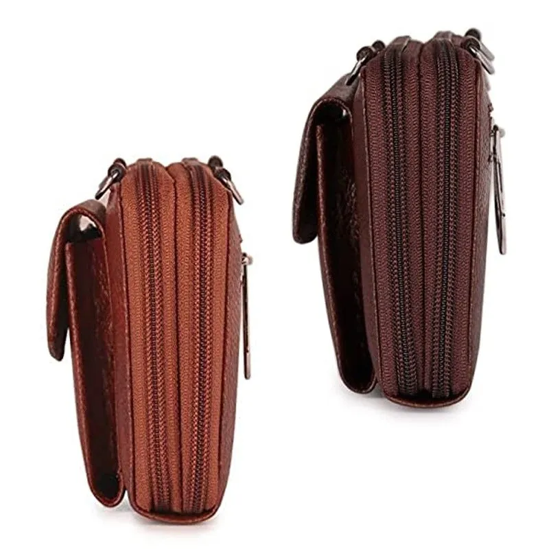 Combo of 2: Women's Wallets with Zipper Pocket & Snap Closure | Twin Handles | Rust & Dark Brown
