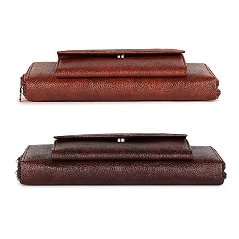 Combo of 2: Women's Wallets with Zipper Pocket & Snap Closure | Twin Handles | Rust & Dark Brown