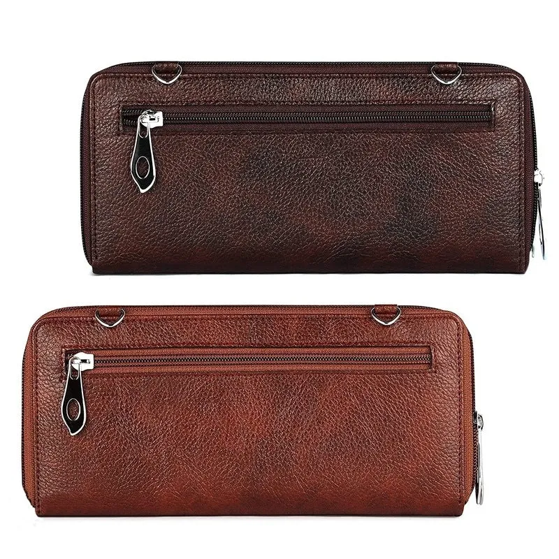 Combo of 2: Women's Wallets with Zipper Pocket & Snap Closure | Twin Handles | Rust & Dark Brown