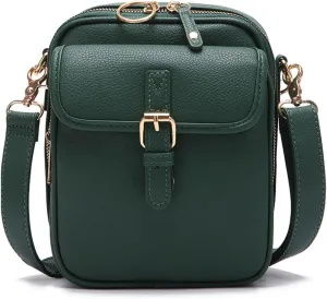 Crossbody Leather Bag, Collaborateam Forcipower Collaborateam Urvashi Vintage Anti Theft Shoulder Bags with Card Slots