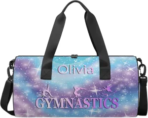 Custom Gymnastics Duffel Bag Round Personalized Name Dance Ballet Bags Waterproof
