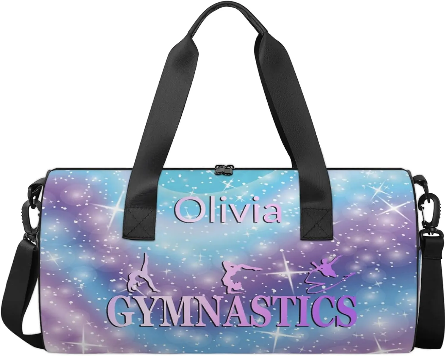Custom Gymnastics Duffel Bag Round Personalized Name Dance Ballet Bags Waterproof