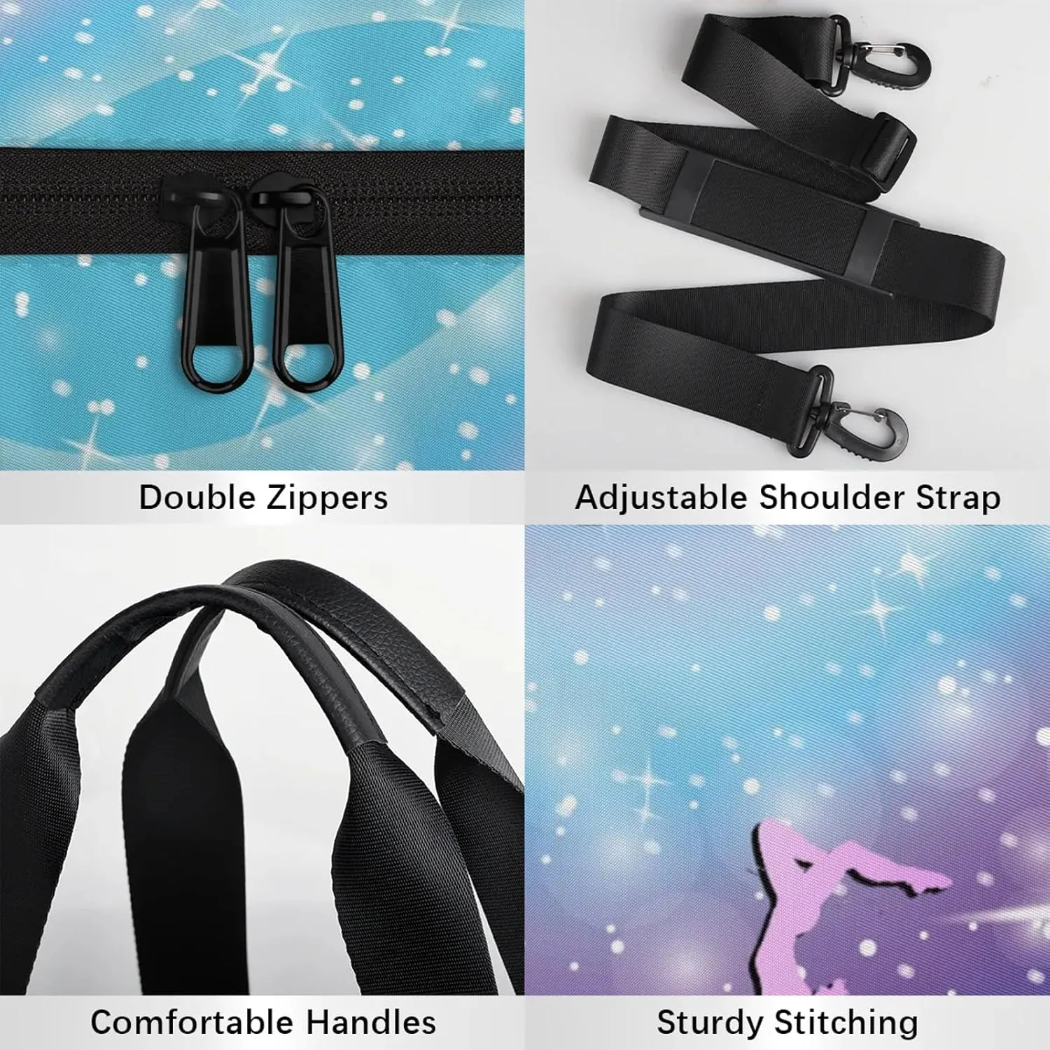 Custom Gymnastics Duffel Bag Round Personalized Name Dance Ballet Bags Waterproof