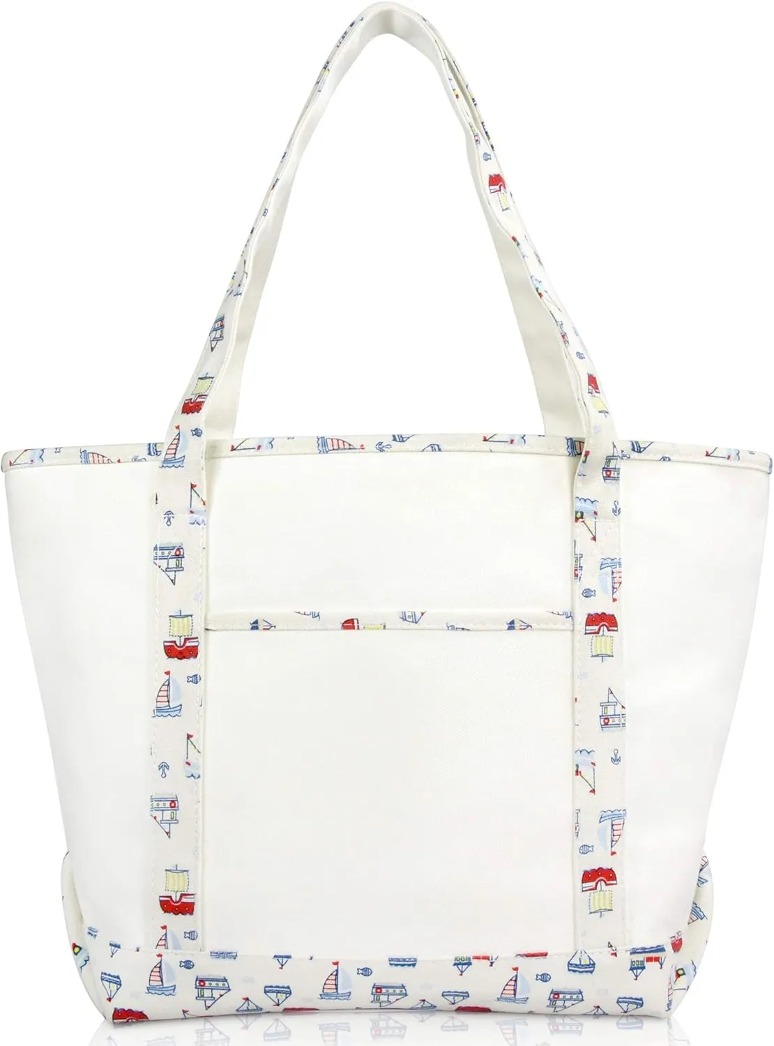 DALIX 20" Large Sail Boat Tote Shoulder Bag Heavy Cotton Canvas in White