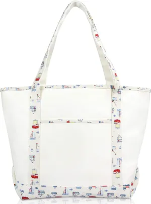 DALIX 20" Large Sail Boat Tote Shoulder Bag Heavy Cotton Canvas in White
