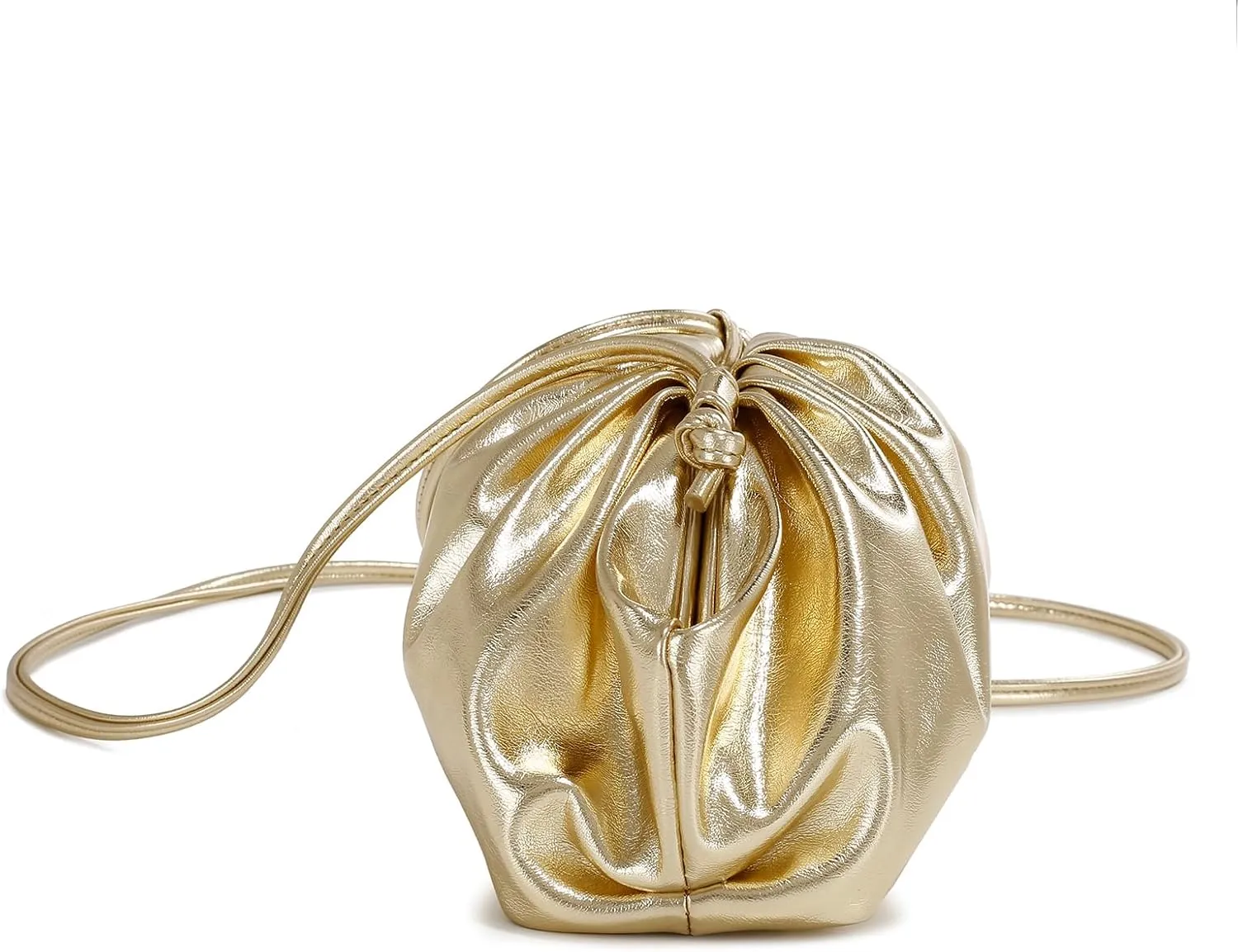 E Formal Clutch Purse for Women Soft Vegan Leather Pleated Dressy Evening Clutch for Weddings, Proms, Cocktail Party