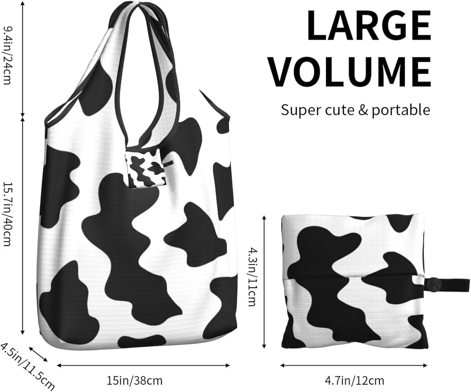 Foldable Reusable Shopping Tote  Waterproof, Lightweight & Durable for Groceries, Travel & Daily Use