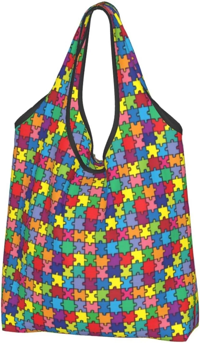 Foldable Reusable Shopping Tote  Waterproof, Lightweight & Durable for Groceries, Travel & Daily Use