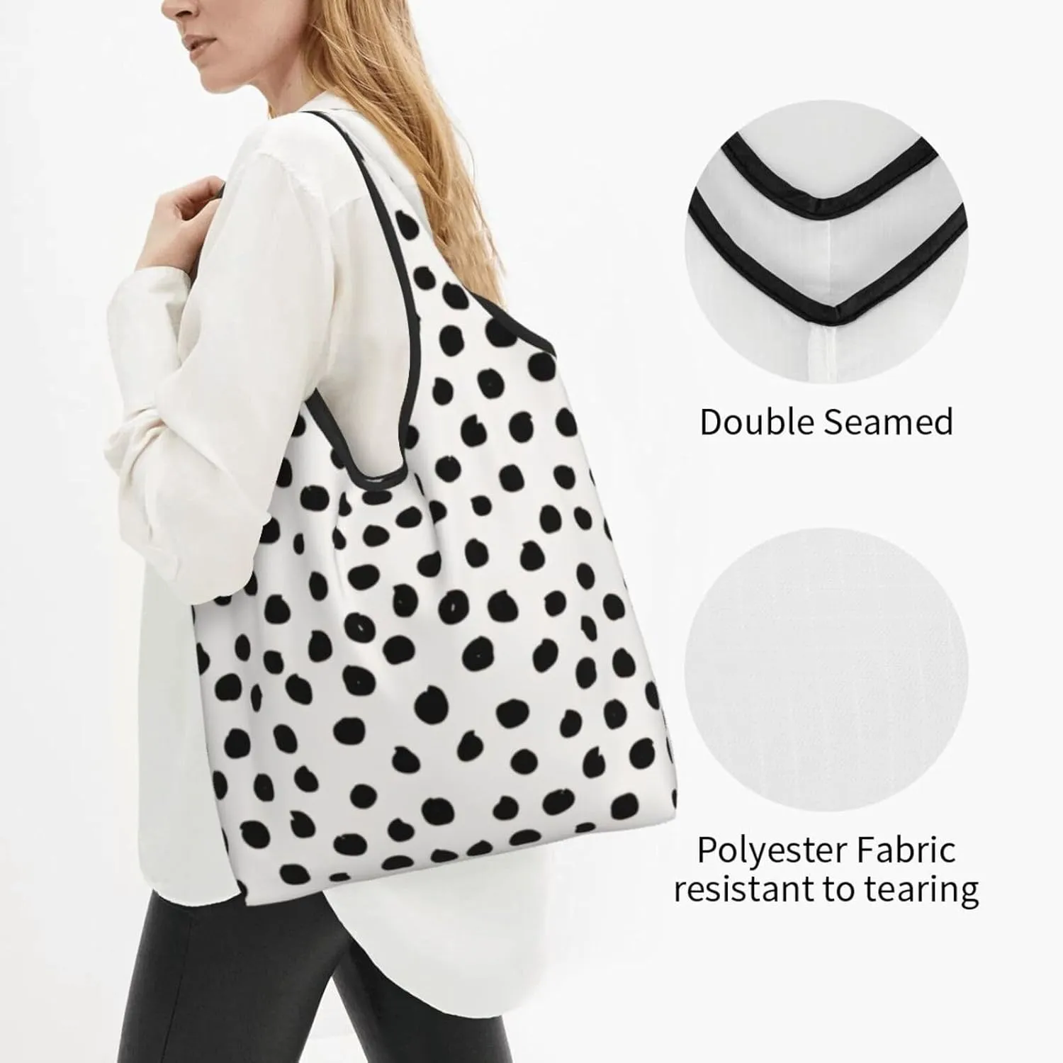 Foldable Reusable Shopping Tote  Waterproof, Lightweight & Durable for Groceries, Travel & Daily Use