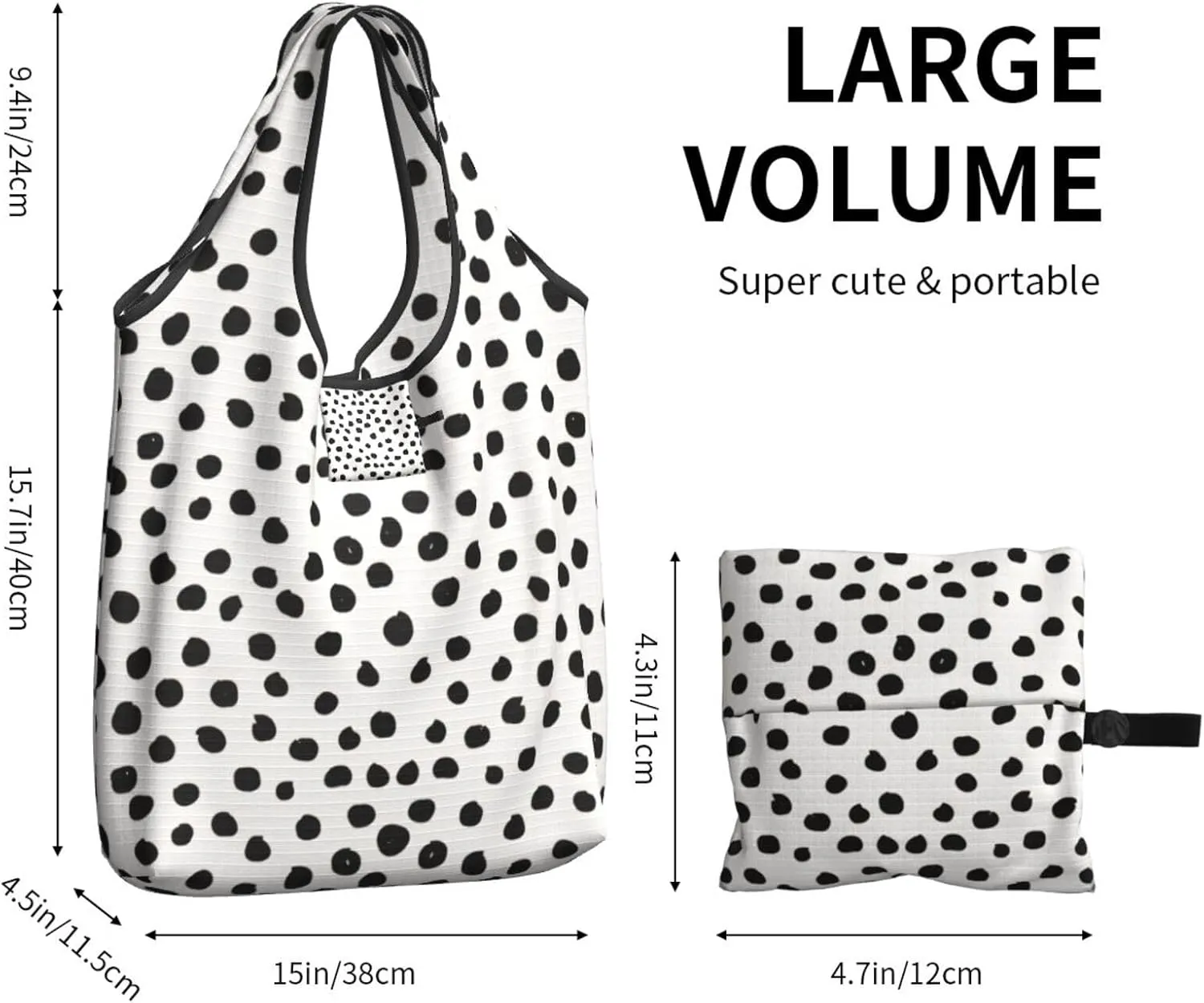 Foldable Reusable Shopping Tote  Waterproof, Lightweight & Durable for Groceries, Travel & Daily Use