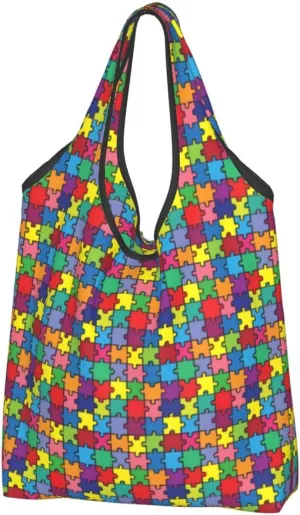 Foldable Reusable Shopping Tote  Waterproof, Lightweight & Durable for Groceries, Travel & Daily Use