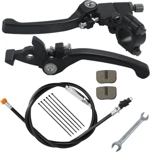 Folding Clutch Brake Lever with Clutch Cable Compatible with Apollo RFZ TaoTao SSR 110 125 Thumpstar 50cc 150cc 7/8 Handble Bar Xmotos Apollo 125 Pit Dirt Bike