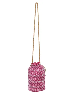 Fuchsia Embroidered Potlis For Dry Fruits