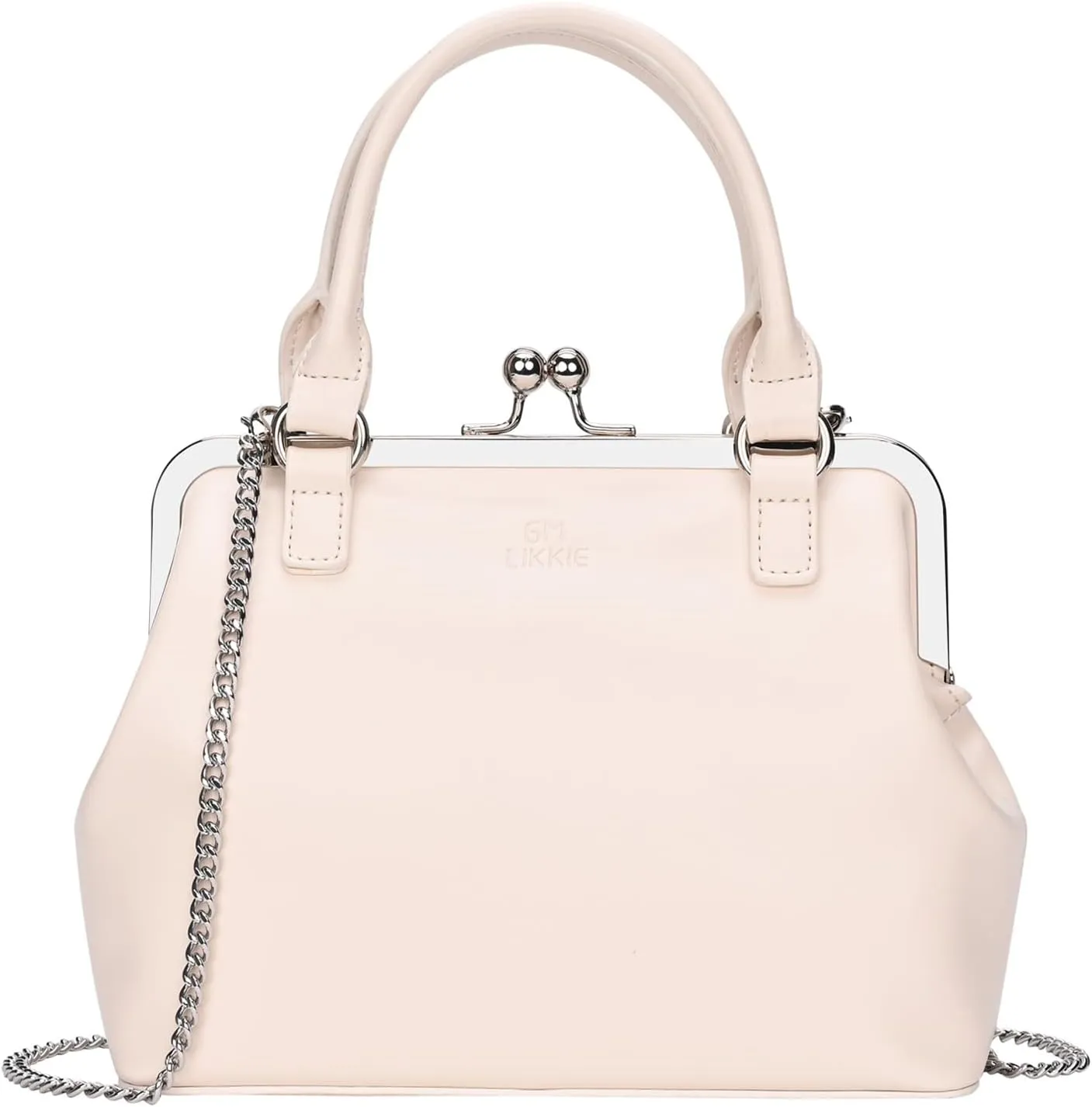 GM LIKKIE Kiss Lock Purses and Handbags, Vintage PU Leather Clutch Purses for Women, Top Handle Evening Handbag