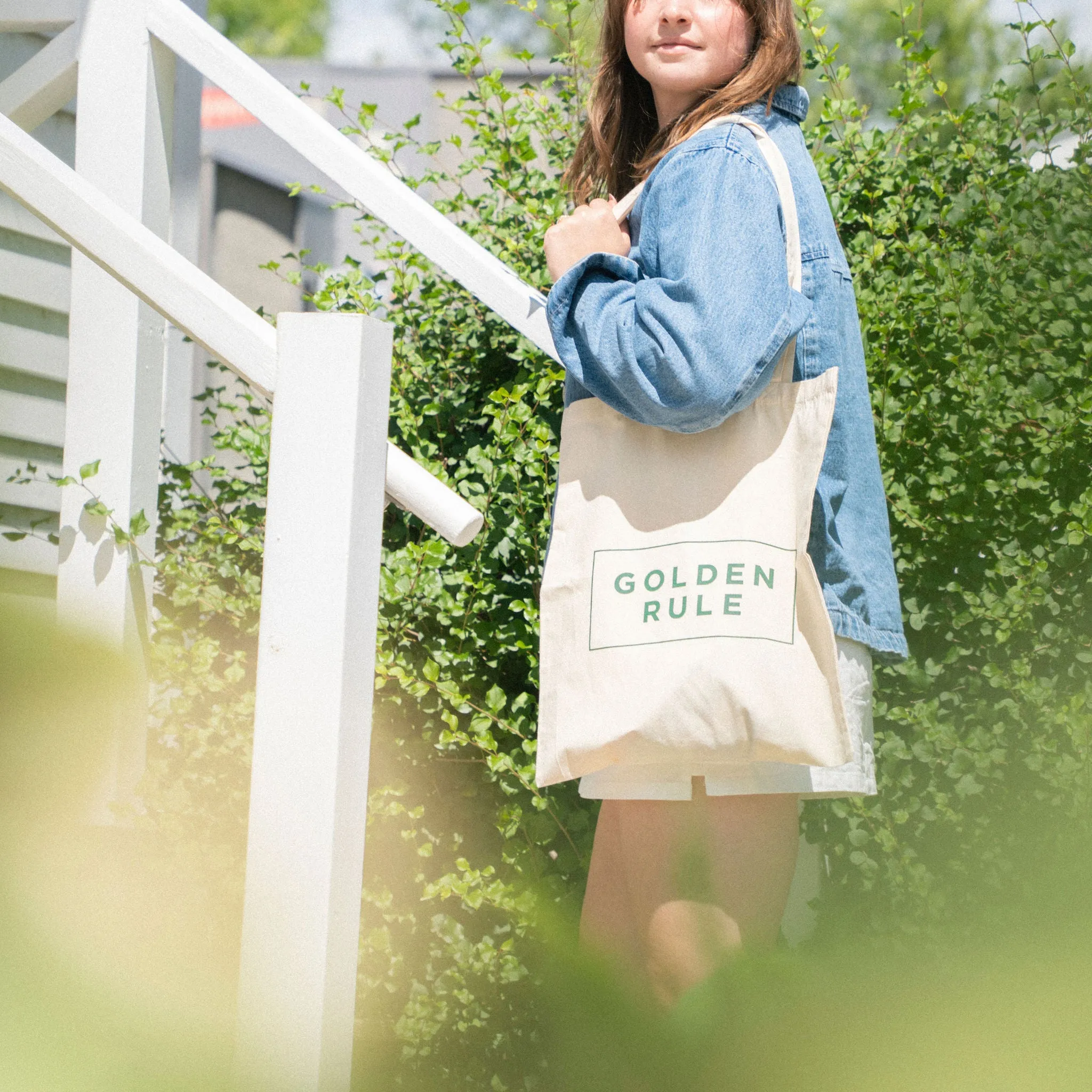 Golden Rule Cotton Logo Tote