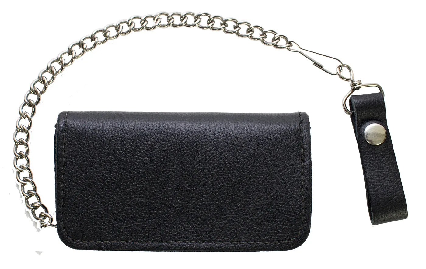 Heavy Duty Black Leather Motorcycle Chain Wallet