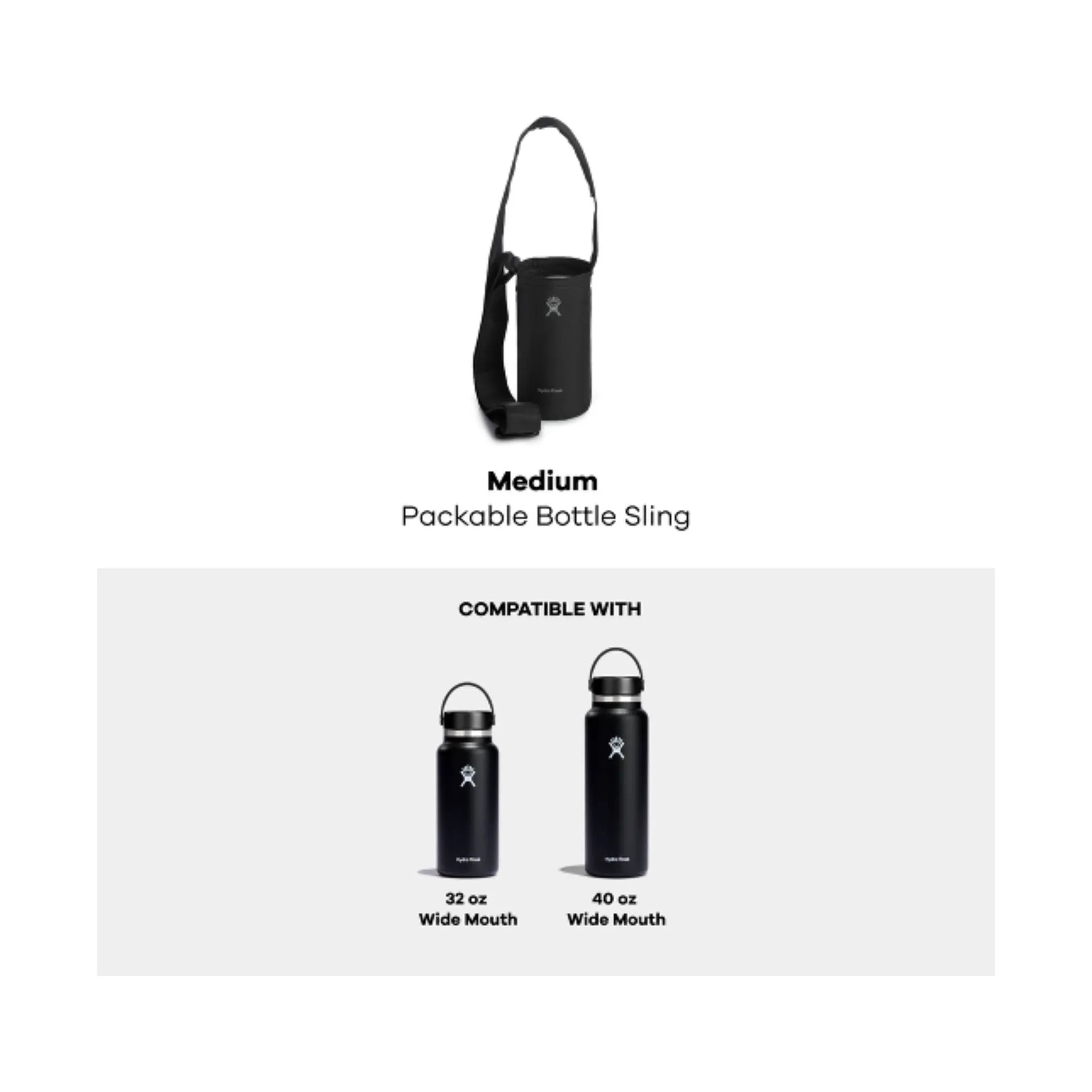 Hydro Flask Medium Packable Bottle Sling - Black
