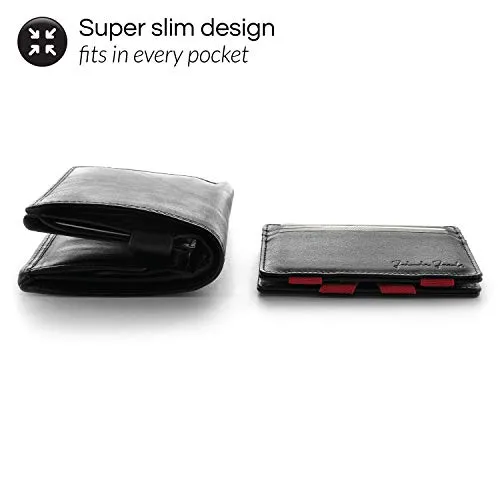 Jaimie Jacobs Magic Wallet Flap Boy Slim Front Pocket RFID (Black with Red)