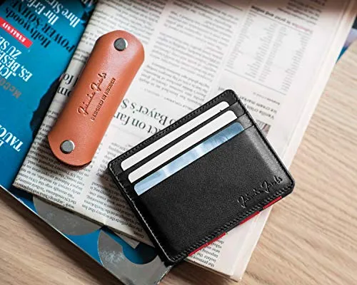 Jaimie Jacobs Magic Wallet Flap Boy Slim Front Pocket RFID (Black with Red)