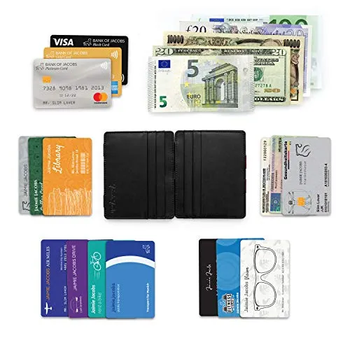 Jaimie Jacobs Magic Wallet Flap Boy Slim Front Pocket RFID (Black with Red)