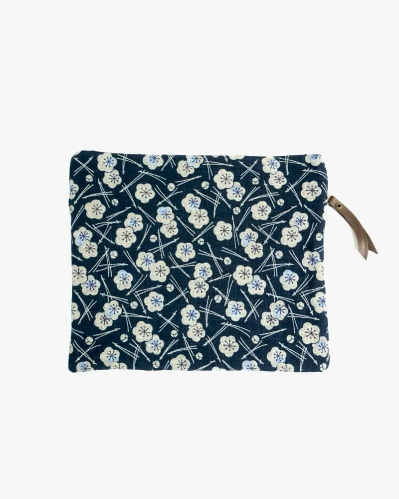 Kiriko Original, Flat Zipper Pouch, Medium, Plum and Pine
