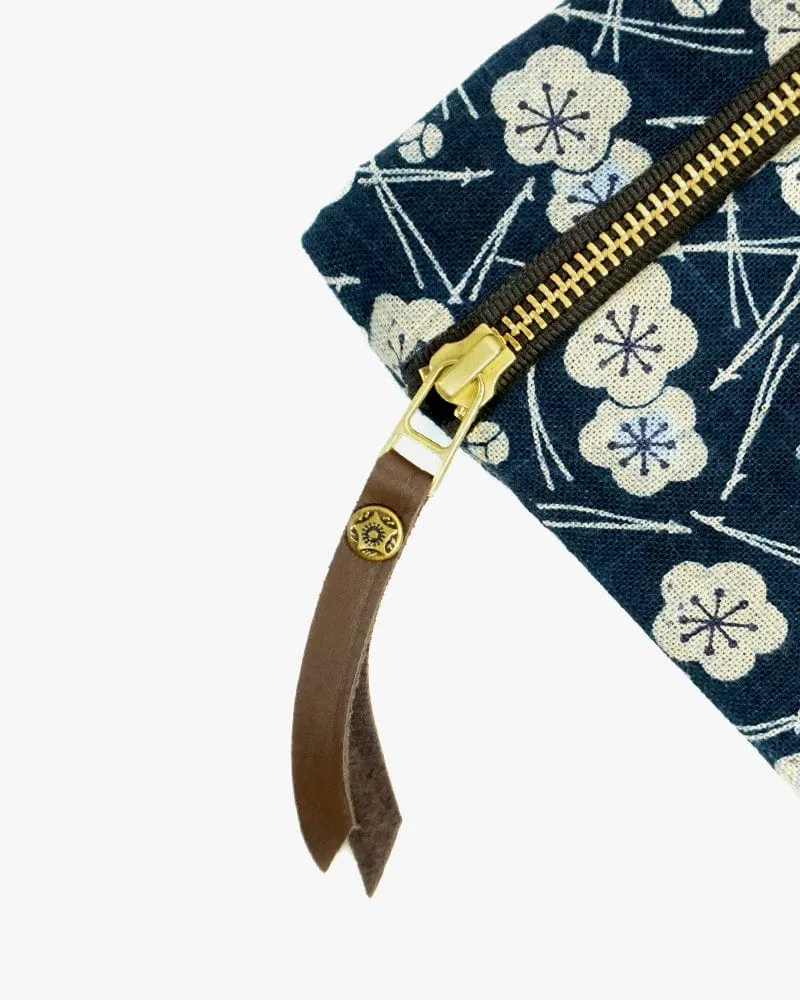 Kiriko Original, Flat Zipper Pouch, Medium, Plum and Pine