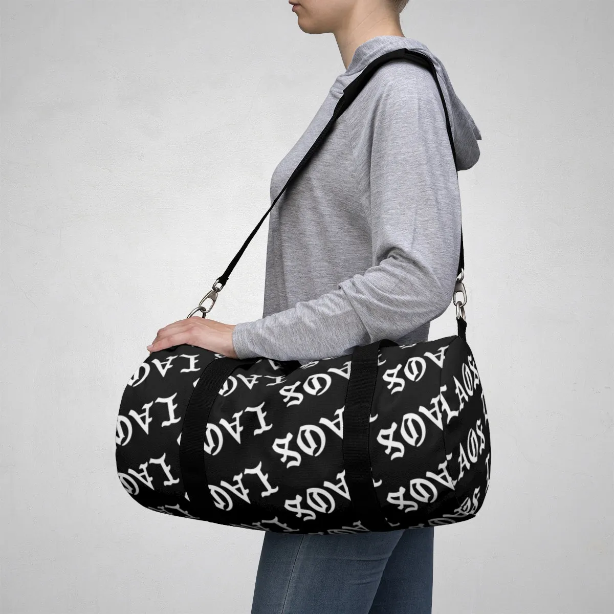 Laos Old English All-Over Duffle Bag