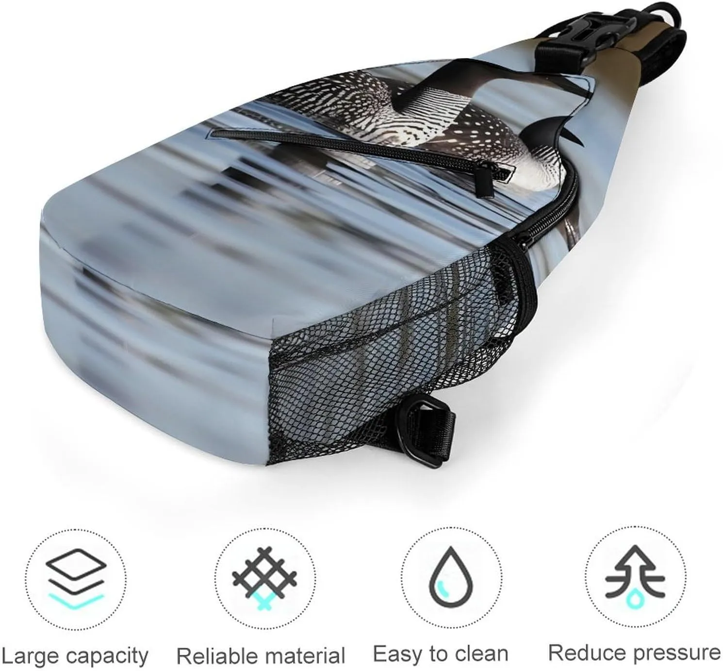 Lightweight Chest Bag Crossbody Bag Loon Birds Sling Backpack for Women Men Sports Travel