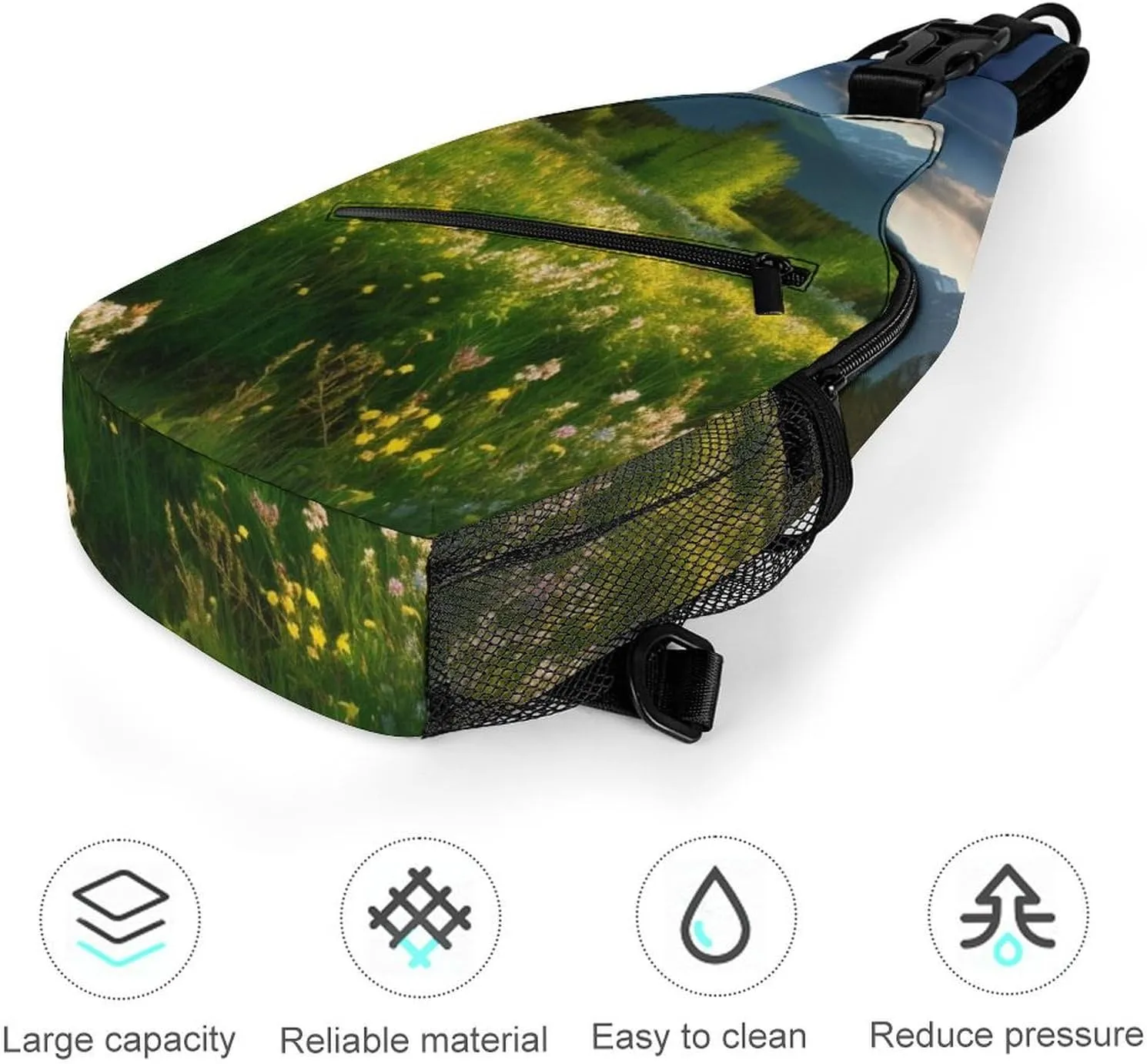 Lightweight Chest Bag Crossbody Bag Springtime in The Mountains Sling Backpack for Women Men Sports Travel