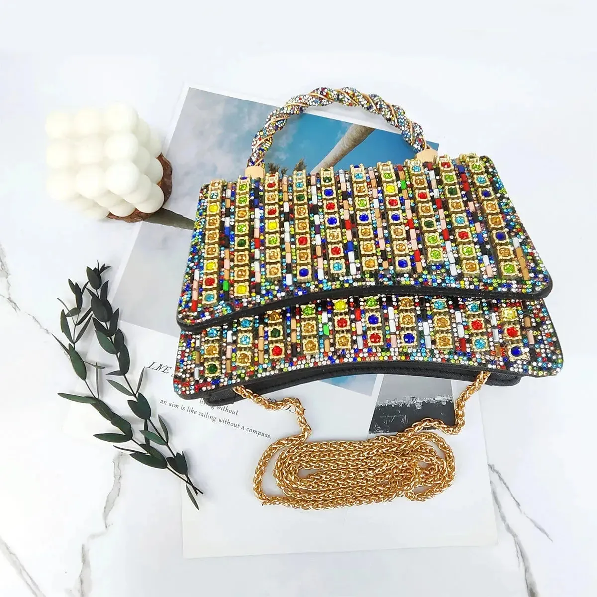 Lightweight Purses for Women Colored Rhinestone Tote Bag Besigner Luxury Bag Lightweight Purses for Women For Party Exquisite Fashion Crossbody Bags