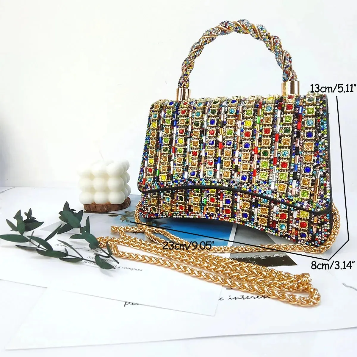Lightweight Purses for Women Colored Rhinestone Tote Bag Besigner Luxury Bag Lightweight Purses for Women For Party Exquisite Fashion Crossbody Bags