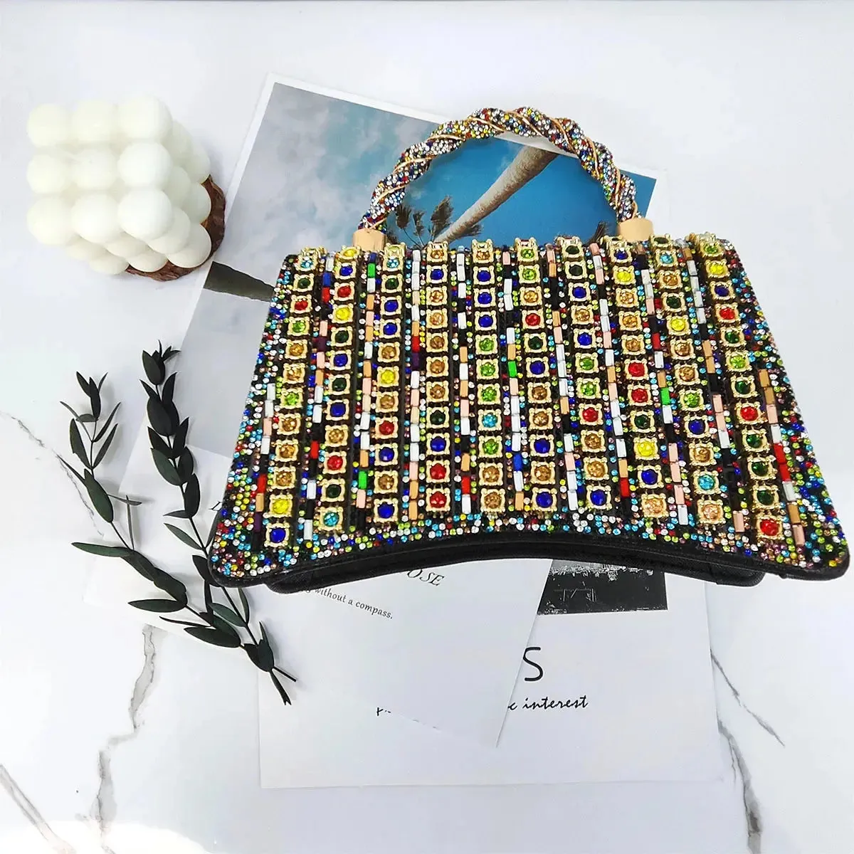 Lightweight Purses for Women Colored Rhinestone Tote Bag Besigner Luxury Bag Lightweight Purses for Women For Party Exquisite Fashion Crossbody Bags