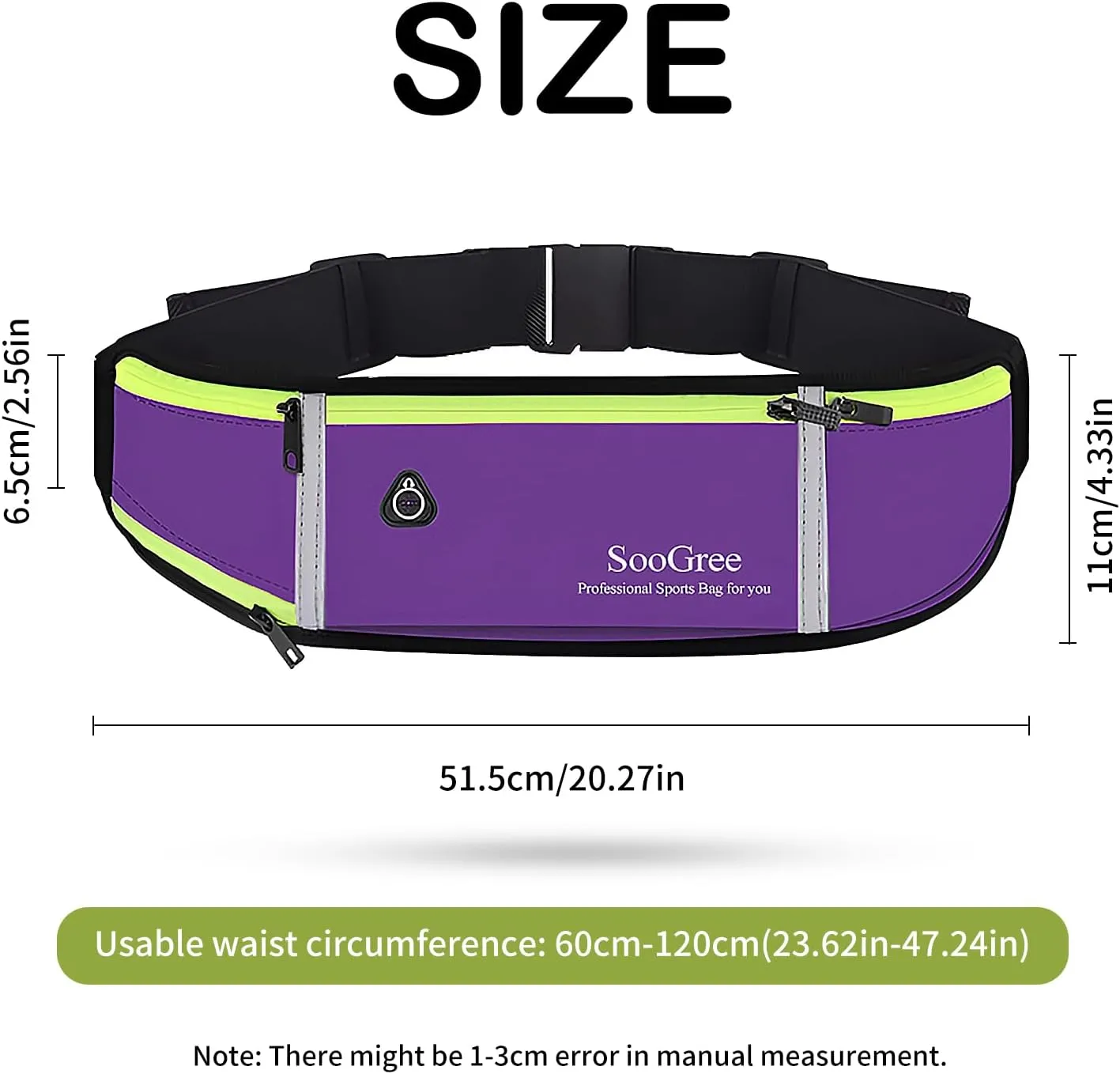 Men Women Running Belts,Slim Sport Belts,Waterproof Running Fanny Pack,Waterproof Running Waist Packs with Reflective Strip,Runner Belt for Running Walking Cycling Camping Gym (Purple)