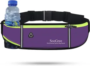 Men Women Running Belts,Slim Sport Belts,Waterproof Running Fanny Pack,Waterproof Running Waist Packs with Reflective Strip,Runner Belt for Running Walking Cycling Camping Gym (Purple)