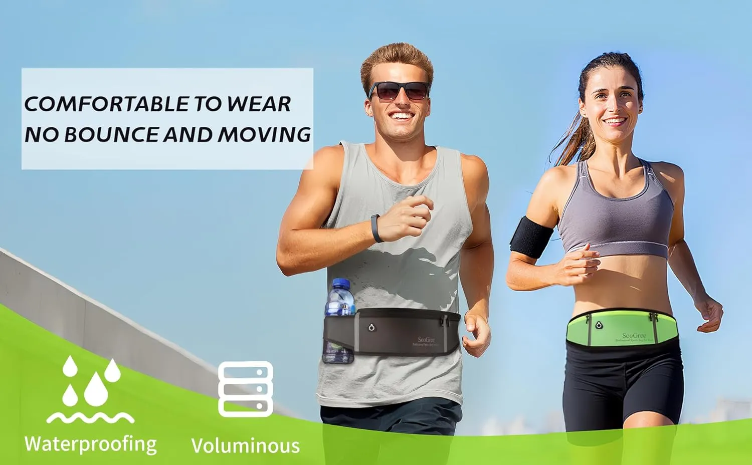 Men Women Running Belts,Slim Sport Belts,Waterproof Running Fanny Pack,Waterproof Running Waist Packs with Reflective Strip,Runner Belt for Running Walking Cycling Camping Gym (Rose)