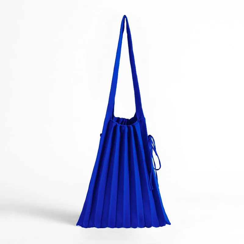 Mona Accordion Pleats Knit Shopper Bags