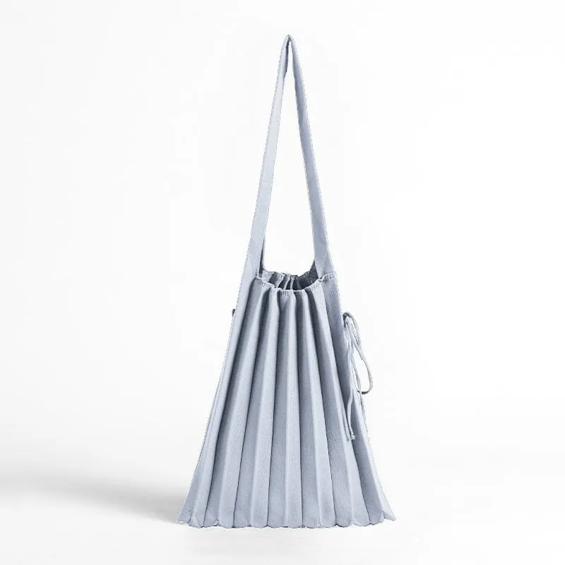 Mona Accordion Pleats Knit Shopper Bags