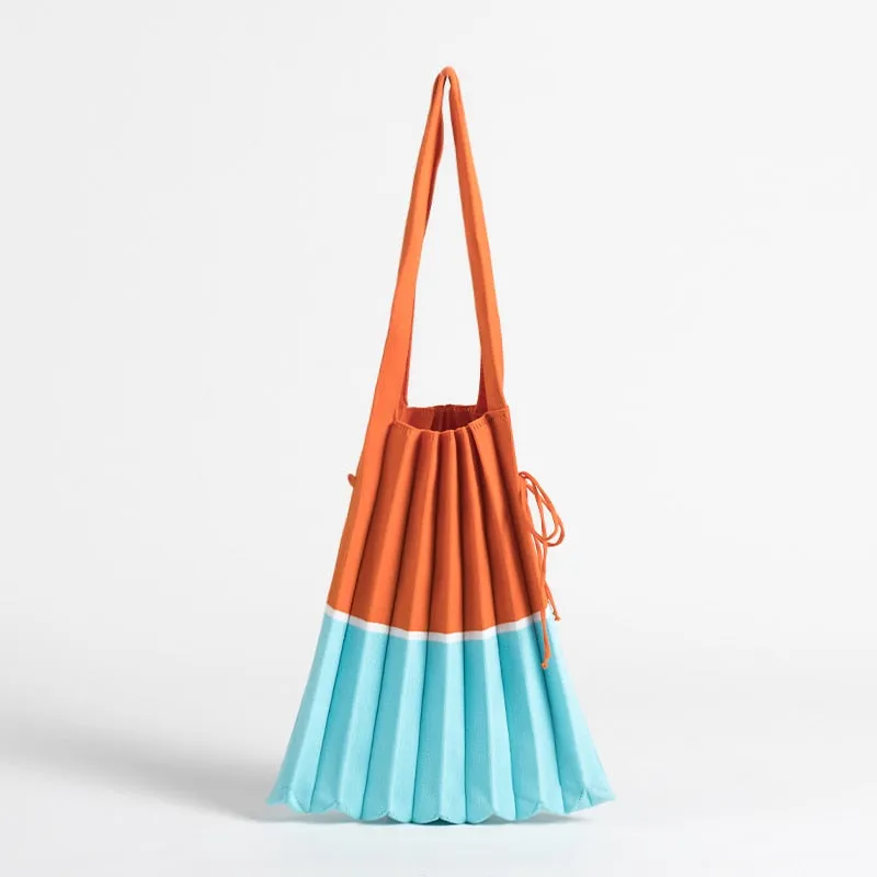 Mona Accordion Pleats Knit Shopper Bags