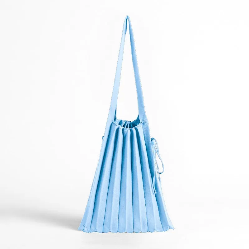 Mona Accordion Pleats Knit Shopper Bags